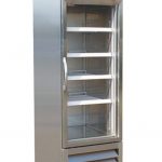 Réfrigérateur commercial inox 1 porte battante vitrée 27
