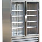 Stainless steel commercial refrigerator 2 glass swinging doors 54